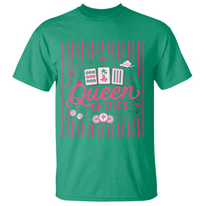 Queen Of Tiles Pink Mahjong Lover Game Night Graphic T Shirt