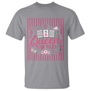 Queen Of Tiles Pink Mahjong Lover Game Night Graphic T Shirt