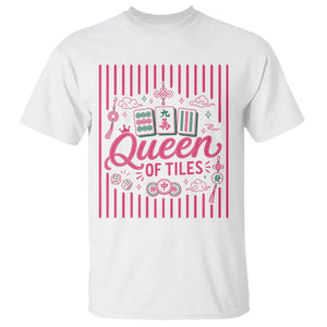 Queen Of Tiles Pink Mahjong Lover Game Night Graphic T Shirt