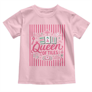 Queen Of Tiles Pink Mahjong Lover Game Night Graphic Toddler T Shirt