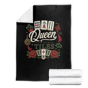 Mahjong Lovers Throw Blanket Queen Of Tiles Game Night Graphic