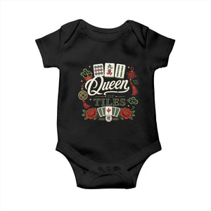 Mahjong Lovers Baby Onesie Queen Of Tiles Game Night Graphic