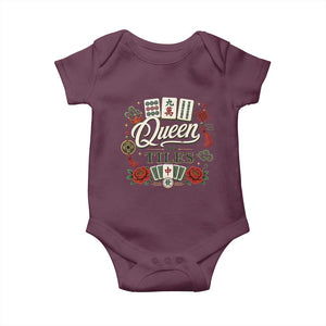 Mahjong Lovers Baby Onesie Queen Of Tiles Game Night Graphic