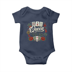 Mahjong Lovers Baby Onesie Queen Of Tiles Game Night Graphic