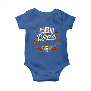 Mahjong Lovers Baby Onesie Queen Of Tiles Game Night Graphic