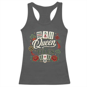 Mahjong Lovers Racerback Tank Top Queen Of Tiles Game Night Graphic