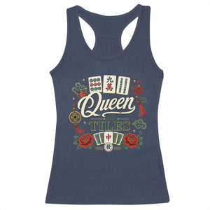 Mahjong Lovers Racerback Tank Top Queen Of Tiles Game Night Graphic