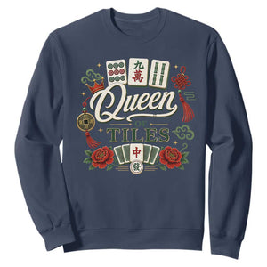 Mahjong Lovers Sweatshirt Queen Of Tiles Game Night Graphic