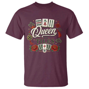 Mahjong Lovers T Shirt Queen Of Tiles Game Night Graphic