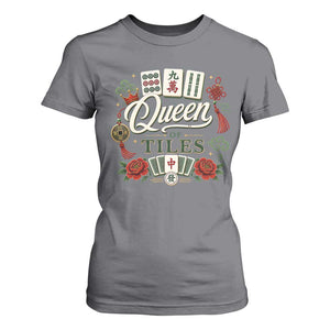Mahjong Lovers T Shirt For Women Queen Of Tiles Game Night Graphic
