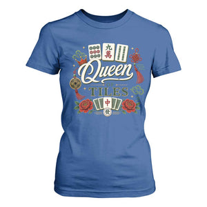 Mahjong Lovers T Shirt For Women Queen Of Tiles Game Night Graphic