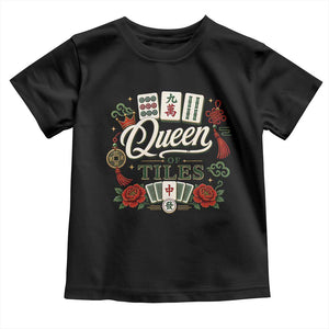 Mahjong Lovers Toddler T Shirt Queen Of Tiles Game Night Graphic