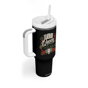 Mahjong Lovers Tumbler With Handle Queen Of Tiles Game Night Graphic