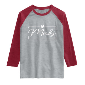 Mahjong Lovers Raglan Shirt Mah Jongg Game Night Graphic TS10 Heather Gray Heather Red Print Your Wear