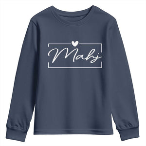 Mahjong Lovers Youth Sweatshirt Mah Jongg Game Night Graphic TS10 Navy Print Your Wear