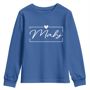 Mahjong Lovers Youth Sweatshirt Mah Jongg Game Night Graphic TS10 Royal Blue Print Your Wear