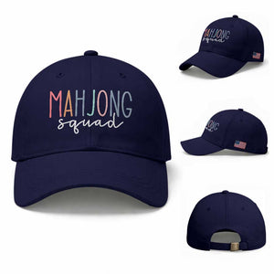 Mahjong Lovers Mahj Squad Baseball Cap Boho Pastel Cute Game Night Graphic