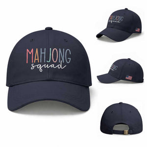 Mahjong Lovers Mahj Squad Baseball Cap Boho Pastel Cute Game Night Graphic