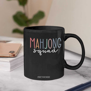 Mahjong Lovers Mahj Squad Coffee Mug Boho Pastel Cute Game Night Graphic