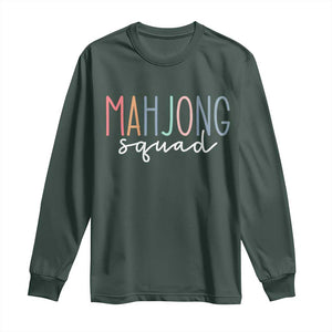 Mahjong Lovers Mahj Squad Long Sleeve Shirt Boho Pastel Cute Game Night Graphic