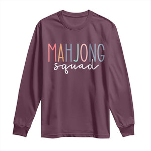 Mahjong Lovers Mahj Squad Long Sleeve Shirt Boho Pastel Cute Game Night Graphic