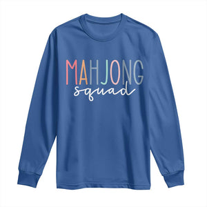 Mahjong Lovers Mahj Squad Long Sleeve Shirt Boho Pastel Cute Game Night Graphic