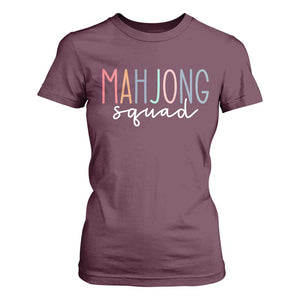 Mahjong Lovers Mahj Squad T Shirt For Women Boho Pastel Cute Game Night Graphic