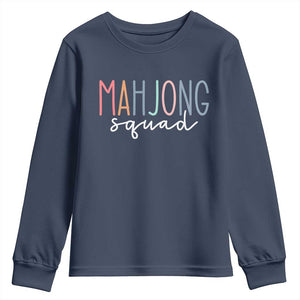 Mahjong Lovers Mahj Squad Youth Sweatshirt Boho Pastel Cute Game Night Graphic