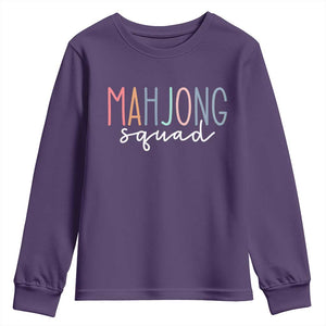 Mahjong Lovers Mahj Squad Youth Sweatshirt Boho Pastel Cute Game Night Graphic