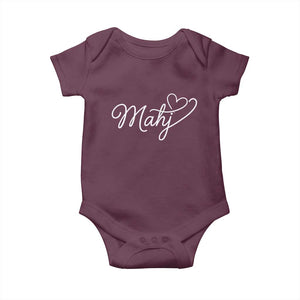 Mahjong Lovers Baby Onesie Funny Mah Jongg Heart Game Night Graphic TS10 Maroon Print Your Wear