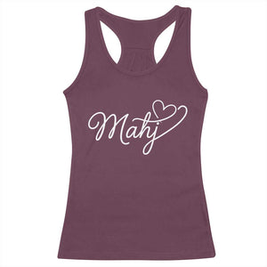 Mahjong Lovers Racerback Tank Top Funny Mah Jongg Heart Game Night Graphic TS10 Maroon Print Your Wear