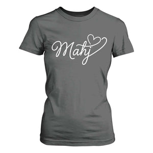 Mahjong Lovers T Shirt For Women Funny Mah Jongg Heart Game Night Graphic TS10 Dark Heather Print Your Wear