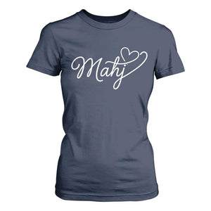 Mahjong Lovers T Shirt For Women Funny Mah Jongg Heart Game Night Graphic TS10 Navy Print Your Wear