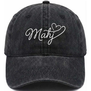 Mahjong Lovers Washed Cotton Baseball Cap Funny Mah Jongg Heart Game Night Graphic