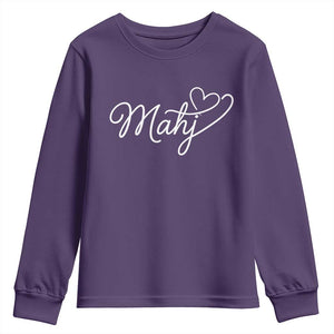 Mahjong Lovers Youth Sweatshirt Funny Mah Jongg Heart Game Night Graphic TS10 Purple Print Your Wear