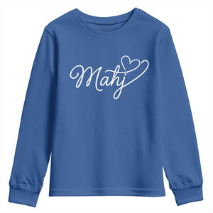 Mahjong Lovers Youth Sweatshirt Funny Mah Jongg Heart Game Night Graphic TS10 Royal Blue Print Your Wear