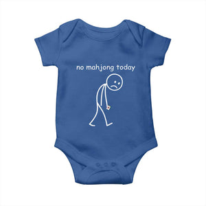 Funny Mahjong Lover Baby Onesie No Mahjong Today Sad Stickman Meme Graphic