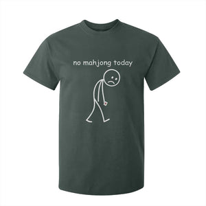 Funny Mahjong Lover T Shirt For Kid No Mahjong Today Sad Stickman Meme Graphic