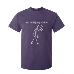 Funny Mahjong Lover T Shirt For Kid No Mahjong Today Sad Stickman Meme Graphic