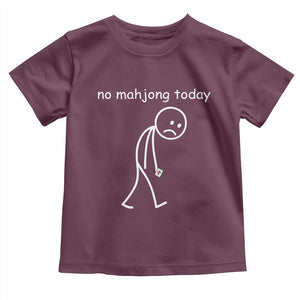 Funny Mahjong Lover Toddler T Shirt No Mahjong Today Sad Stickman Meme Graphic