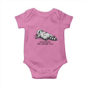 Funny Raccoon Mahjong Lovers Baby Onesie Discarded The Wrong Tile