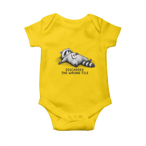 Funny Raccoon Mahjong Lovers Baby Onesie Discarded The Wrong Tile