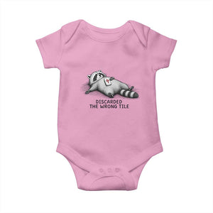 Funny Raccoon Mahjong Lovers Baby Onesie Discarded The Wrong Tile