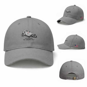 Funny Raccoon Mahjong Lovers Baseball Cap Discarded The Wrong Tile