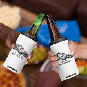 Funny Raccoon Mahjong Lovers 4 in 1 Can Cooler Tumbler Discarded The Wrong Tile