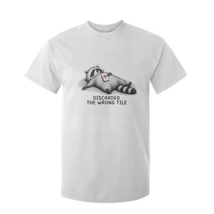 Funny Raccoon Mahjong Lovers T Shirt For Kid Discarded The Wrong Tile