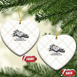 Funny Raccoon Mahjong Lovers Ceramic Ornament Discarded The Wrong Tile