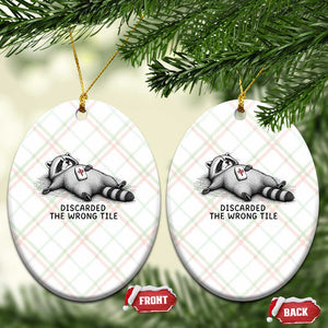 Funny Raccoon Mahjong Lovers Ceramic Ornament Discarded The Wrong Tile