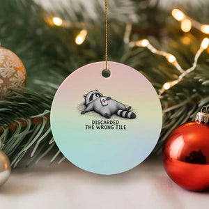 Funny Raccoon Mahjong Lovers Ceramic Ornament Discarded The Wrong Tile