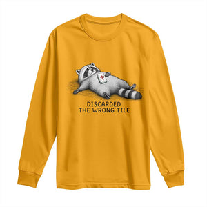 Funny Raccoon Mahjong Lovers Long Sleeve Shirt Discarded The Wrong Tile